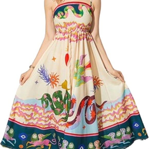 Colorful Abstract Maxi Dress - Picture 1 of 3